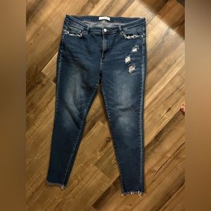 Kancan high rise, distressed, skinny jeans, women’s size 2XL